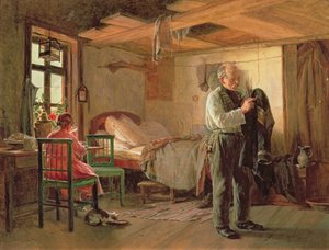 Ochtend in een portiersloge, 1874 door Kirill Vikentevich Lemokh
